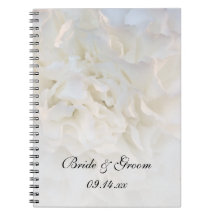 White Floral Wedding Spiral Notebook