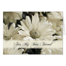 White Flower Best Friend Bridesmaid Thank You Card