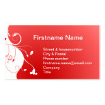 White flower on a lovely red background business card
