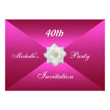 White Flower Party Invitation
