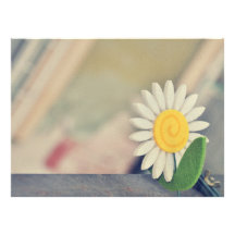White flower personalised announcement