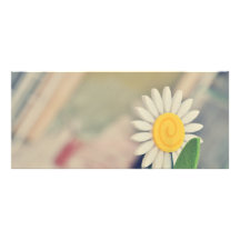 White flower rack card design
