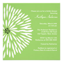 White Flower Sage Spring  Bridal Shower Invitation