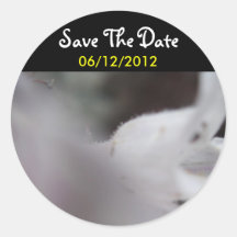 White Flower Save The Date Wedding Sticker