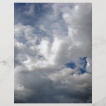 White fluffy clouds on the blue sky flyers