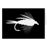 White Fly Fishing lure graphic Greeting Card
