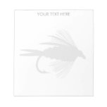 White Fly Fishing lure Memo Notepad