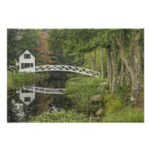 White footbridge, Somesville, Mount Desert Art Photo