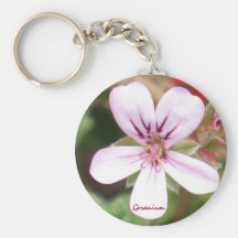 White Geranium Keychain