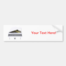 White Grand Piano: 3D Model: Bumper Sticker