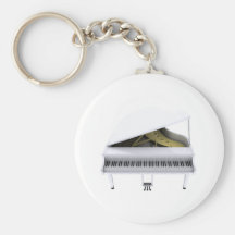 White Grand Piano: 3D Model: Key Chains
