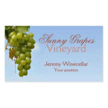 White grapes wine sales business card template