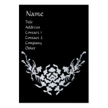 WHITE GRIFFINS MONOGRAM  black platinum metallic Business Card