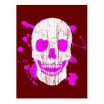 WHITE GRUNGE AND SPLATTER SKULL POST CARDS