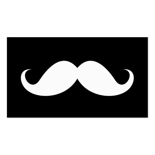 White handlebar moustache on black background Zazzle