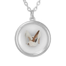 White High Heels Personalized Necklace