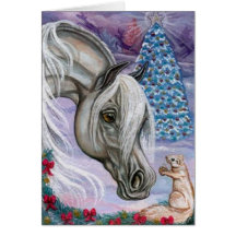 WHITE HORSE Hoilday Squirrel Note Card