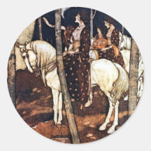 White Horses Small Sticker