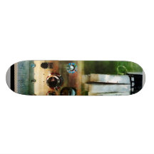 White Hose and Nozzles Skate Decks