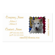 White Husky Business Cards