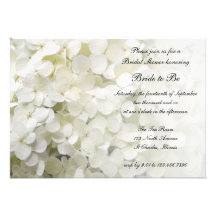 White Hydrangea Bridal Shower Invitation