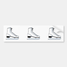 white ice skate vector graphic bumper sticker