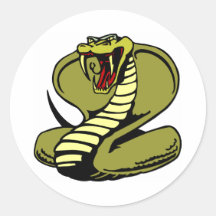 White King Cobra Round Stickers