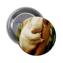 White Koala Bear Button