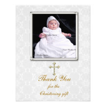 White Lace Religious Photo Card Custom Invite