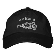 White Lace Wedding - Just Married Hat Baseball Cap
