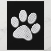 White/Light Grey Halftone Paw Print Personalised Flyer