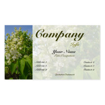 White Lilacs in Bloom-custom colour Business Cards