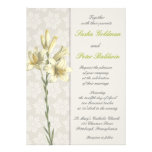 White Lillies Floral Wedding Invitation