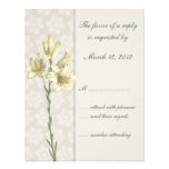 White Lillies Floral Wedding Invitation RSVP