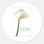 White Lily Round Sticker