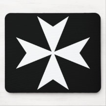 White Maltese Cross Mouse Mat