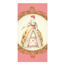 White Marie Antoinette Poodle in Pink Photo Cards