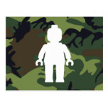 White Minifig in front of Camo postcards