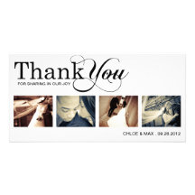 WHITE MODERN THANKS | WEDDING THANK YOU CARD PHOTO CARDS