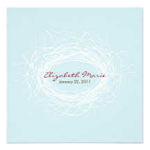 White Nest Double Sided Invitation