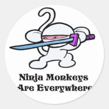White Ninja On Guard-No Words Sticker