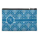 White on Blue Damask Bagetts Bag Travel Accessories Bag