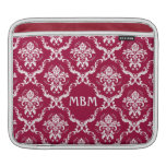 White on Red Damask Pattern iPad Sleeve