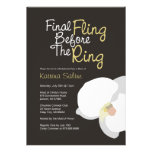 White Orchid Final Fling Before the Ring Invitatio Personalized Invite