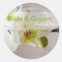 White Orchid • Save the Date Sticker