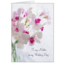 White orchids Thank you Mother for my Wedding Greeting Cards