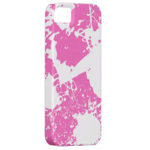 White Paint Splatter on Pink iPhone 5 Cover