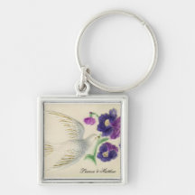 White peaceful Christmas Dove Key Chain