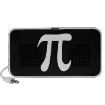 White pi symbol on black background mp3 speaker
