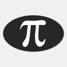 White pi symbol on black background sticker